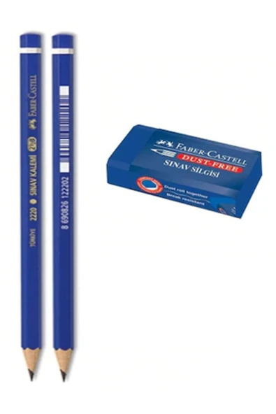 Faber Castell Sınav Seti(2 Adet Sınav Kalemi+orta Boy Sınav Silgisi) ürün görseli 1