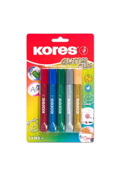 kores Glitter Glue 5'li Simli Yapıştırıcı ürün görseli 1