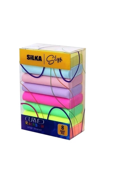 Silka Silgi Curved Raınbow 8 Li Silgi Sg.51 ürün görseli 1