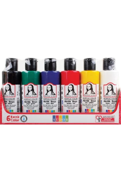 Südor Monalisa Akrilik Boya 6x70 Ml Şışe Ana Renkler / SD1006 ürün görseli 1