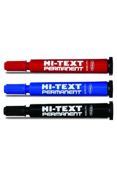 Hi-Text Hı-text 830 Pc Kesik Uçlu Permanent Marker Koli Kalemi 3 Renk ürün görseli 1