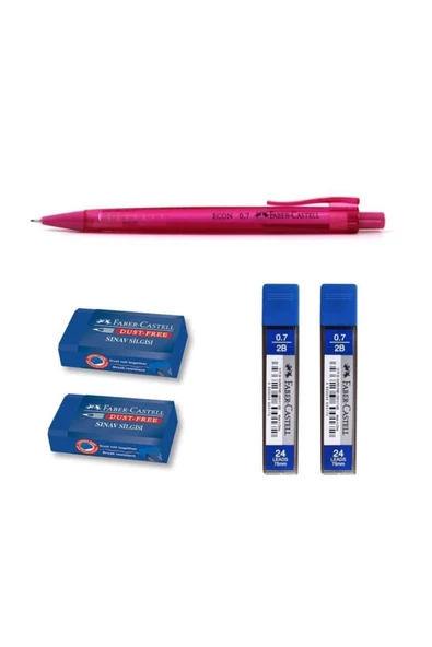 Faber Castell Econ 0.7 + 2 Adet Sınav Silgisi + 2 Adet 0.7 Mm Uç Seti ürün görseli 1
