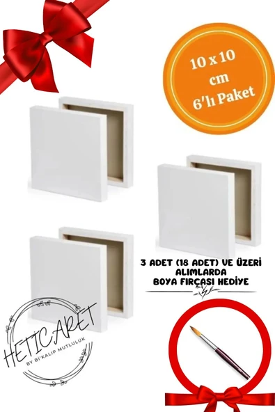 HETicaret Tuval 10x10 6 Adet - Fırça Hediyeli ürün görseli 1