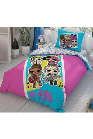Taç Lisanslı Nevresim Takımı Tek Kişilik Lol Surprise Lastikli 160 Cm X 220 Cm ürün görseli 1