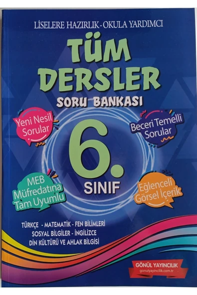 GÖNÜL YAYINCILIK 6. Sınıf Tüm Dersler Beceri Temelli Yeni Nesil Soru Bankası ürün görseli 1