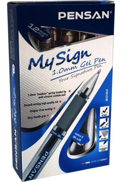 Mikasso 6030 My Sign Jel Roller Kalem 1,0 Mm Imza Kalemi Mavi (12 Li Paket) Pe06030rkma - Mavi ürün görseli 1