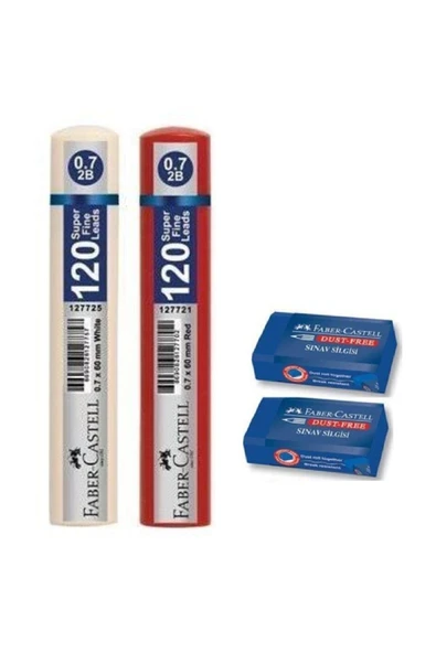Faber Castell 0.7 120 Li Uç 2 Adet Ve 2 Adet Sınav Silgisi ürün görseli 1