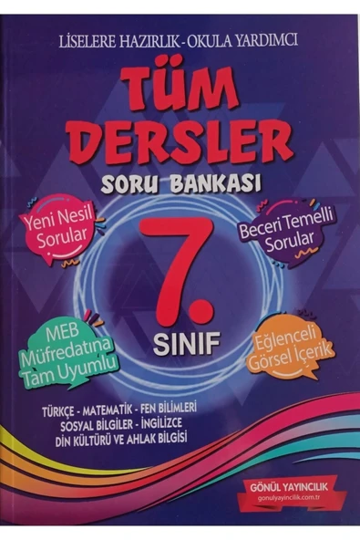 GÖNÜL YAYINCILIK 7. Sınıf Tüm Dersler Beceri Temelli Yeni Nesil Soru Bankası ürün görseli 1