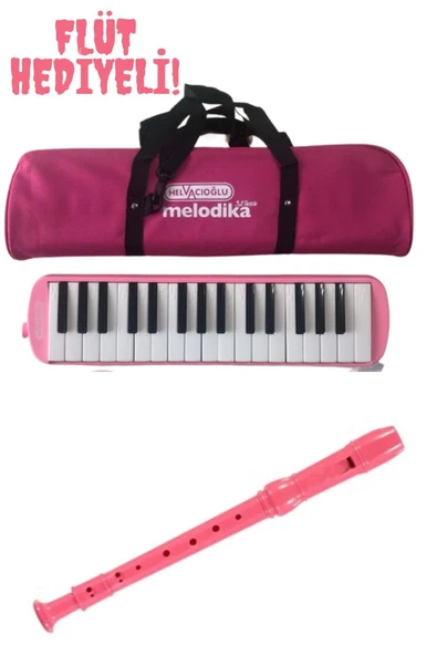 Helvacıoğlu Melodika Pembe 32 Tuşlu Melodika + 1 Adet Pembe Flüt Hediyeli ürün görseli 1