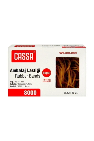 Cassa 8000 Ambalaj Lastiği (paket Lastiği) Yüzde 100 Kauçuk 50 Gram Midi ürün görseli 1
