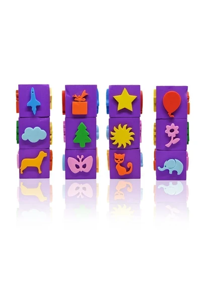 Craft and Arts Craft & Arts Eğlenceli Yıkanabilir Sünger Baskı 3 Küp ürün görseli 1