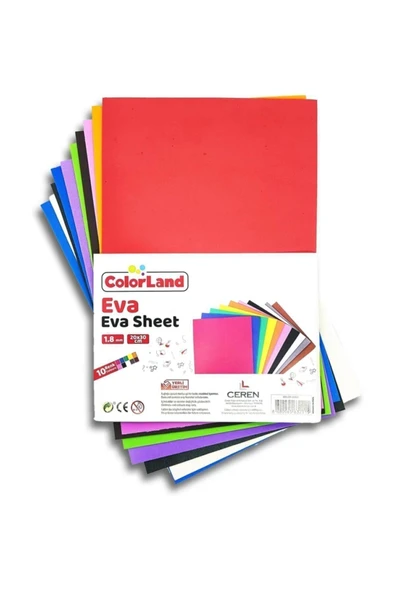Colorland Düz Eva Eva 10 Renk 20*30 Boyutunda ürün görseli 1