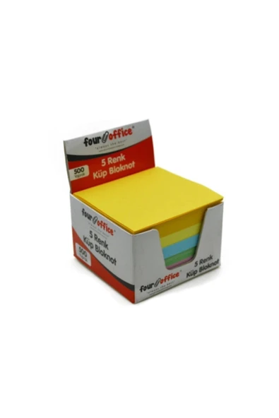 Dortel Four Office 5 Renk Renkli Küp Blok Kx- 500 Yaprak Kaliteli ürün görseli 1