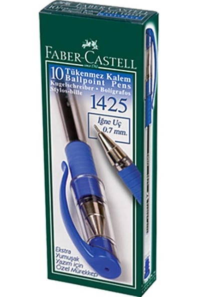 Faber Castell 10 Lu Paket Mavi 1425 Iğne Uçlu Tükenmez Kalem ürün görseli 1