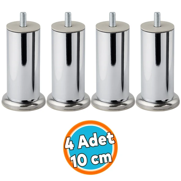 Mobilya Ayağı Modern Koltuk Kanepe Dayanıklı Tv Ünite m8 Civatalı Ayakları Krom Gümüş 10 cm Metal ürün görseli 1