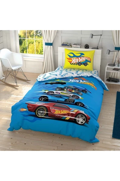 Taç Hot Wheels Speed Lisanslı Nevresim Takımı Lastikli 160 Cm X 220 Cm ürün görseli 1