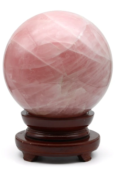 Pembe Kuvars Doğal Taş Standlı Küre - 13512 Gr. ürün görseli 1