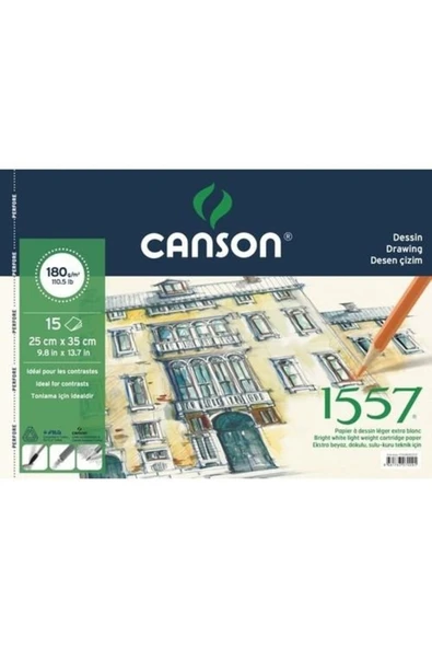 Canson 1557 Dessin Resim ve Çizim Defteri 180 Gr. 25X35 Cm. 15 Sayfa ürün görseli 1