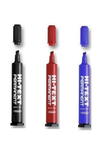Hi-Text 830-pc Kesik Uçlu Markör Permanent Kalem 3 Renk 3 Adet ürün görseli 1