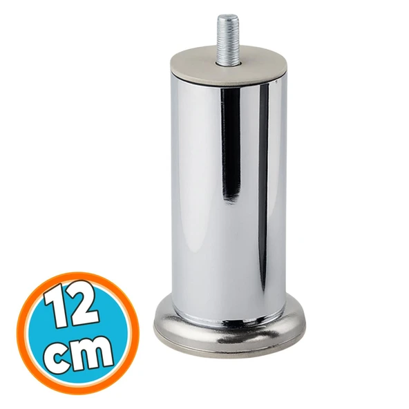 Mobilya Ayağı Modern Koltuk Kanepe Dayanıklı Tv Ünite m8 Civatalı Ayakları Krom 12 cm Gümüş Metal ürün görseli 1