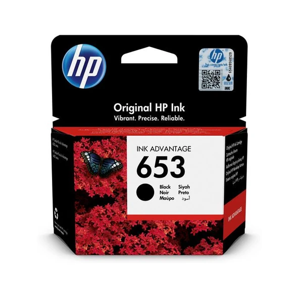 3Ym75Ae - Hp 3Ym75Ae Black Mürekkep Kartuş (653) ürün görseli 1