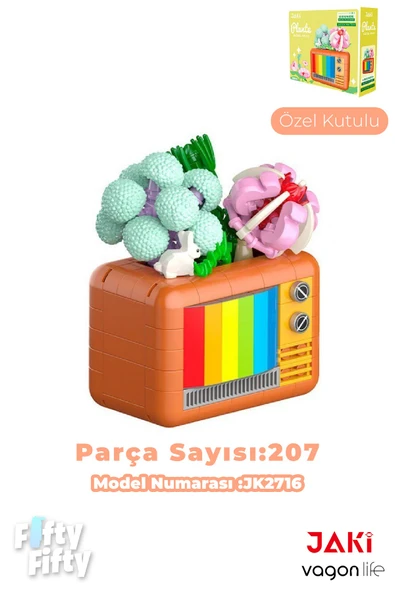 JAKİ Plante Serisi Renkli TV 207 Parça Oyucak Yapım Seti -FFJK2716 ürün görseli 1