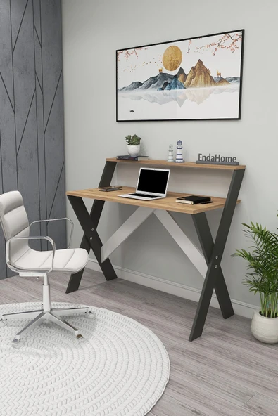 Zuesse Dizayn İQAS 50x90 Cm Çalışma Masası Laptop Bilgisayar Masası Ofis Ders Yemek Çocuk Masası Gri-Çam ürün görseli 1