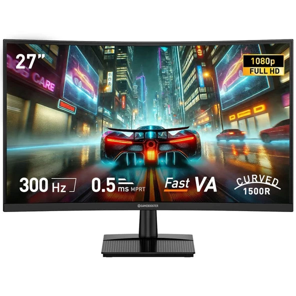 GameBooster GB-27C300FF 27'' 300Hz 0.5ms Curved FreeSync Adaptive Sync FHD Fast VA Gaming Monitör ürün görseli 1