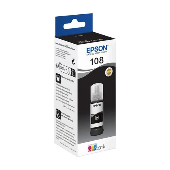 Epson 108 T09C1  Black Siyah Şişe Mürekkep T09C14A L18050-L8050 ürün görseli 1
