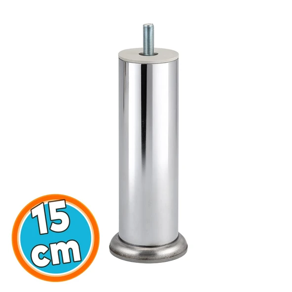 Mobilya Ayağı Modern Koltuk Kanepe Dayanıklı Tv Ünite m8 Civatalı Ayakları Krom Gümüş Metal 15 cm ürün görseli 1
