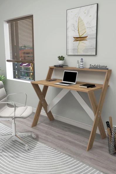 Zuesse Dizayn İQAS 50x90 Cm Çalışma Masası Laptop Bilgisayar Masası Ofis Ders Yemek Çocuk Masası Çam ürün görseli 1