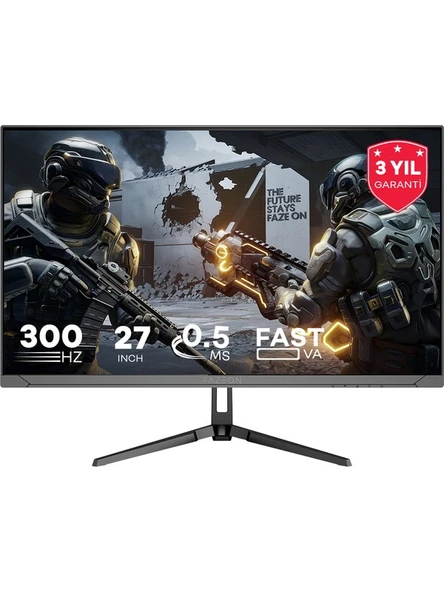 Fazeon X27F300 27" 300Hz 0.5MS HDMI + DP HDR FreeSync G-Sync FHD Fast VA Gaming Monitor ürün görseli 1