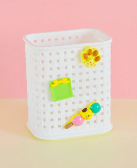 Fileli Masaüstü Kalemlik Plastik Kawaii Sevimli Kalemlik - Beyaz ürün görseli 1