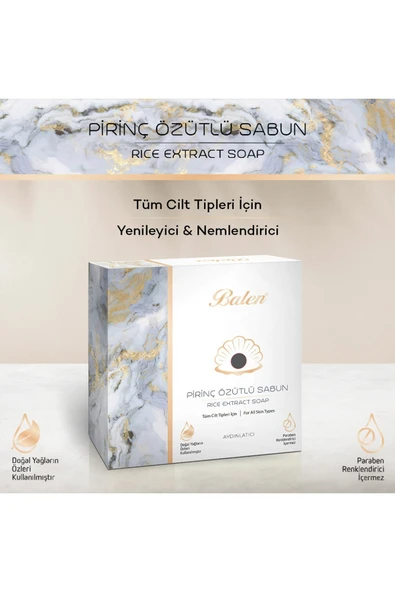 Balen’s Beeauty Pirinç Sabunu Aydınlatıcı ve Arındırıcı 125 Gr ürün görseli 1