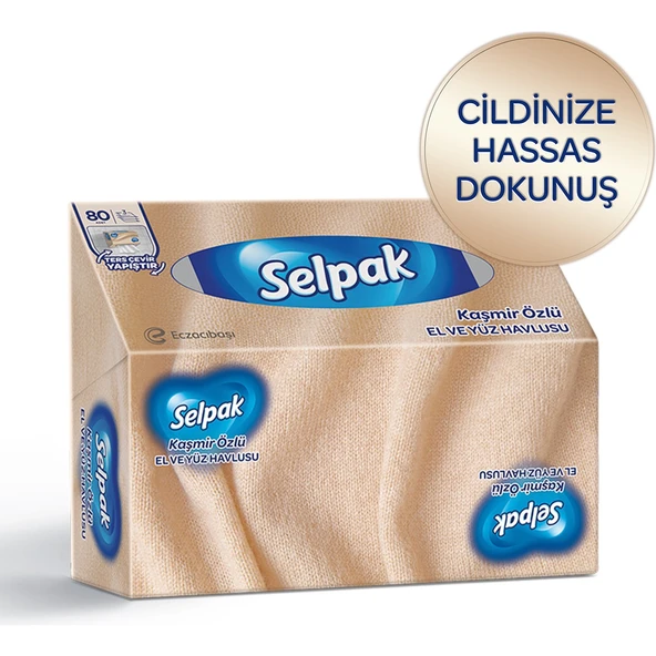 SELPAK El ve Yüz Havlusu Kaşmir Özlü Kutulu 80 Yaprak ürün görseli 1