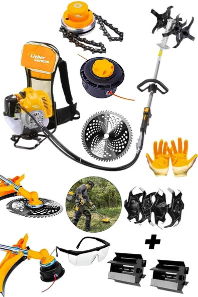 Lieber German Teknoloji Ylx 2.4 Hp Benzinli Sırt Tipi Çalı Çim Biçme Tırpan Makinesi Akrobat & Dip Çapa Canavar ürün görseli 1