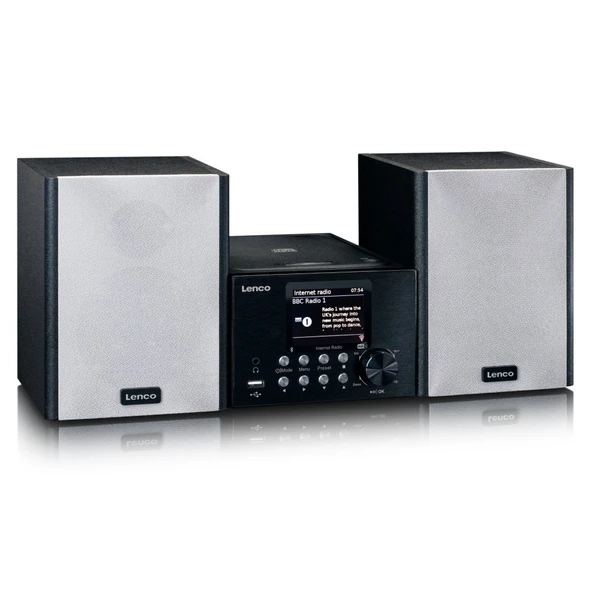 LENCO MC-250BK - Akıllı Radyo, CD/USB oynatıcı, internet, DAB+, Bluetooth® özellikli mikro set - Siyah ürün görseli 1