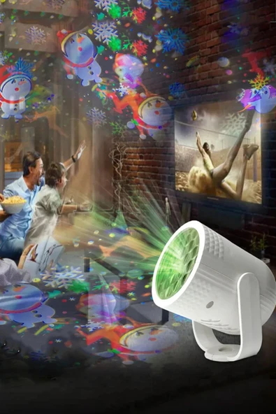 Çocuklar İçin Yılbaşı Figürlü Projeksiyon Gece Lambası LED Noel Projektör ürün görseli 1