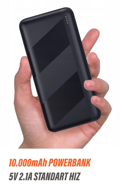 10000 mAh PowerBank Lithium Polymer 5V 5.1A Standar Hızlı Taşınabilir Şarj Cihazı ürün görseli 1