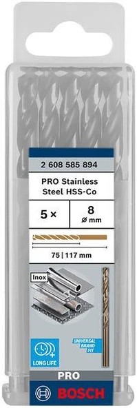 HSS-Co Metal Matkap Ucu 8*117 mm, 5li ürün görseli 1
