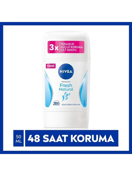 Nivea Kadın Stick Deodorant Fresh Natural 50ml, Ter Kokusuna Karşı 48 Saat Koruma, Uzun Süren Ferahlık ürün görseli 1