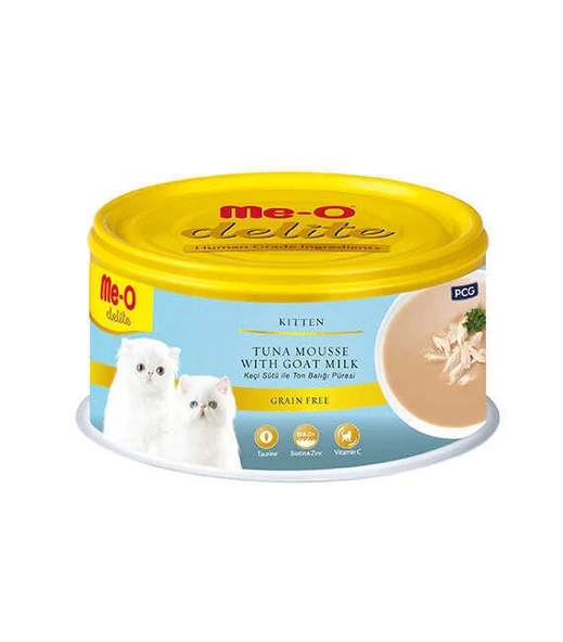 Me-O Delite Keçi Sütü Ton Balığı Kedi Konserve Yaş Mama 80 Gr ürün görseli 1