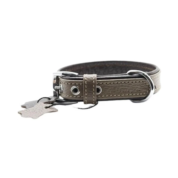 Zampa Yumuşak Dokulu Gerçek Deri Flatiron Köpek Boyun Tasması Toprak Kahverengi 3x54 Cm ürün görseli 1