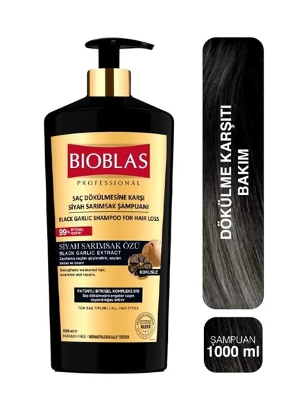 Bioblas Siyah Kara Sarımsak Şampuanı 1000 ml Tüm Saç Tipleri ürün görseli 1