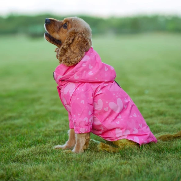 Kuccu Kuccu Tasarım Pembe Köpek Yağmurluğu Medium ürün görseli 1