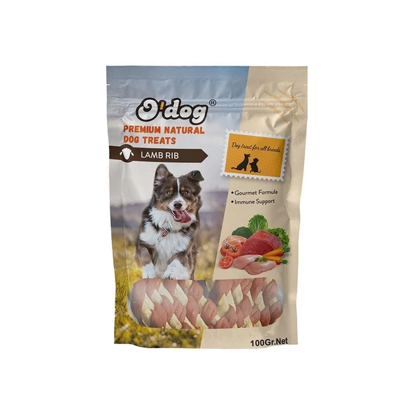 O Dog Kuzu Parçacıklı Sargılı Köpek Ödülü 100 Gr ürün görseli 1
