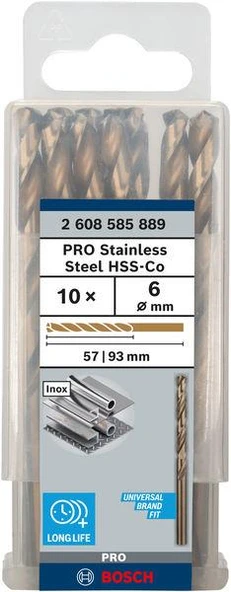 HSS-Co Metal Matkap Ucu 6*93 mm, 10lu ürün görseli 1