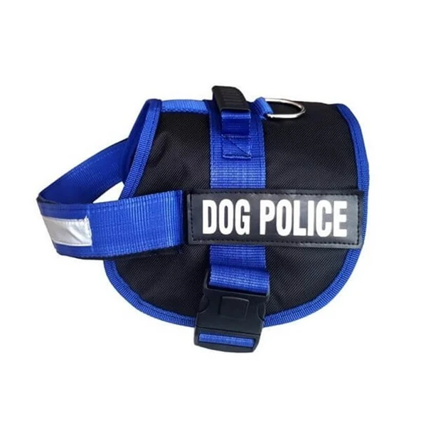Pet Pretty Mavi Dog Police Göğüs Tasması Small ürün görseli 1