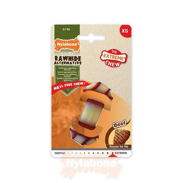 Nylabone Biftek Aromalı Köpek Çiğneme Kemiği XSmall ürün görseli 1