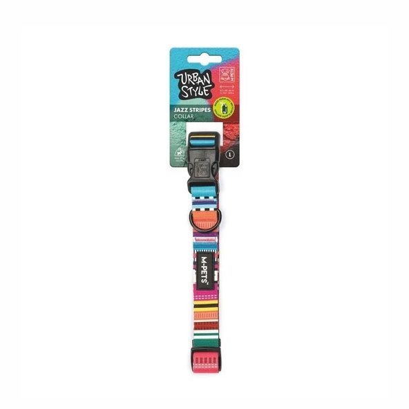 M-Pets Urban Style Jazz Stripes Köpek Boyun Tasması L ürün görseli 1